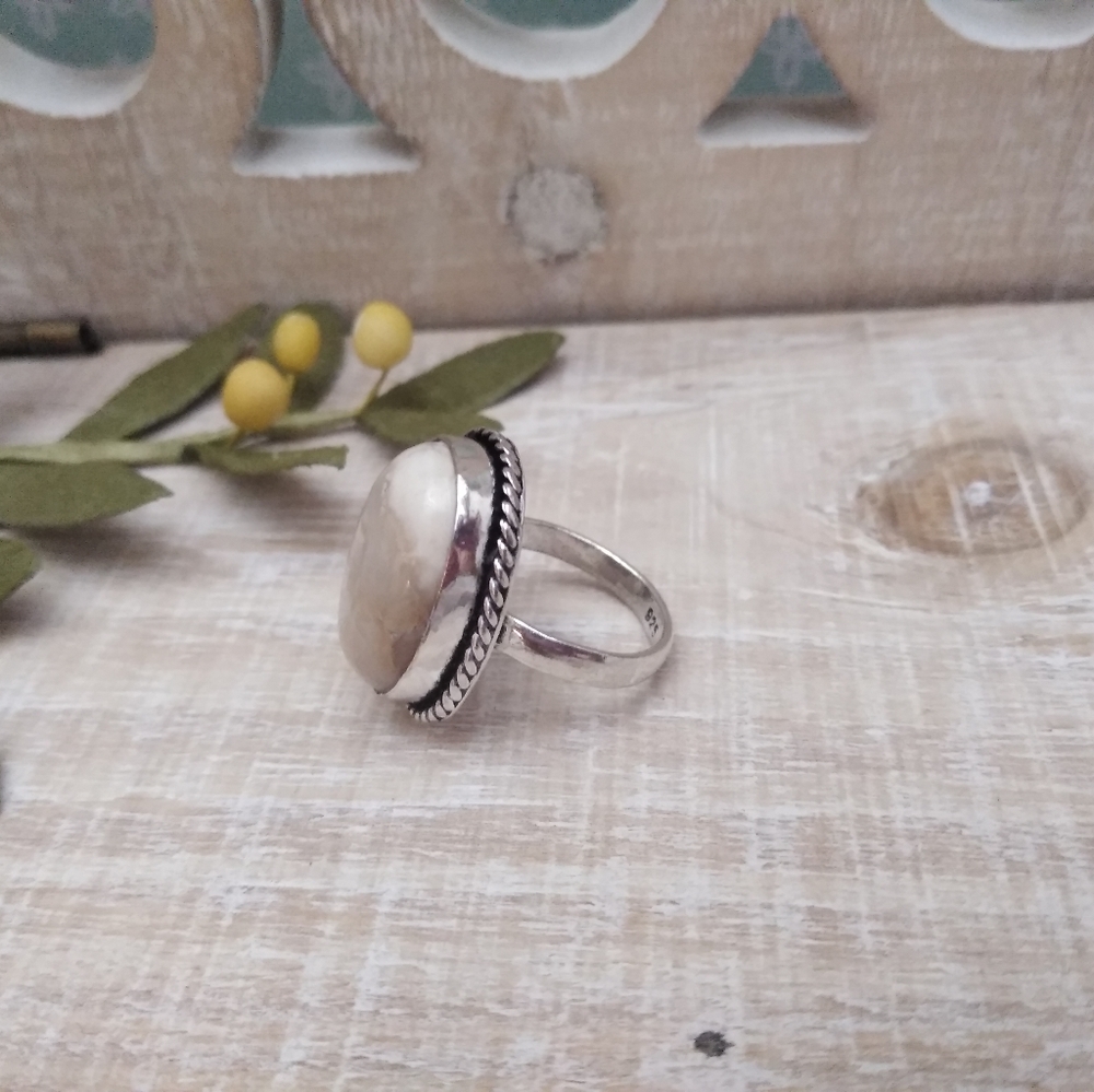 2 RING SET SILVER-STONE RINGS NWOT - Picture 9 of 10